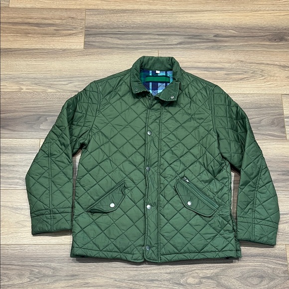 Boden Quilted Jacket Flannel Lining in Green Size Large - Picture 1 of 14
